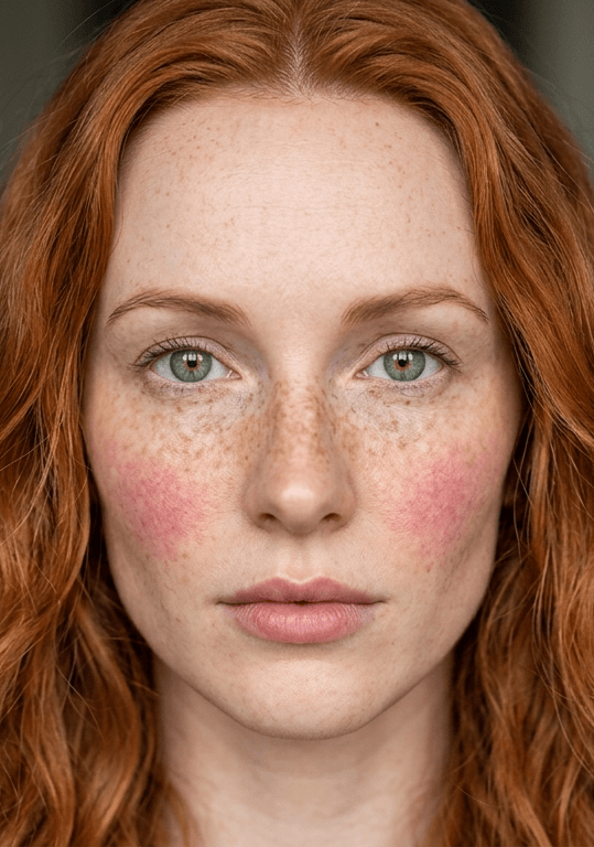 Example photo: Face — front — Neutral face, even lighting, no filters.